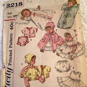 VINTAGE 60s / 70s SIMPLICITY DOLL CLOTHES PATTERNS!!  So cute!  Has been cut